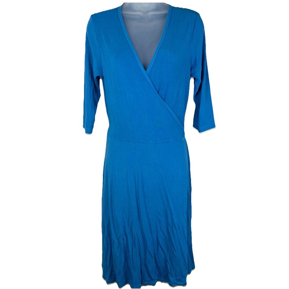 Hard Tail Wrap Midi Dress Womens L Large Siro Micro Modal 3/4 Sleeves